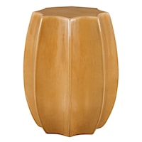 Contemporary Ceramic Gloss Scalloped Garden Accent Stool