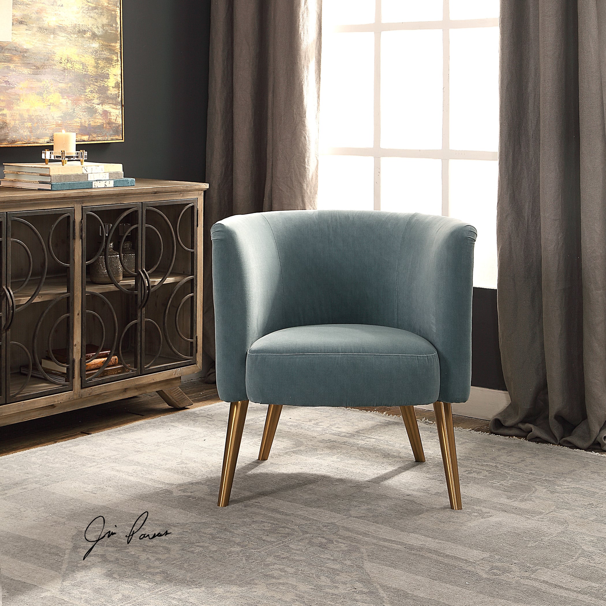 Uttermost Accent Furniture - Accent Chairs Haider Gray Accent Chair