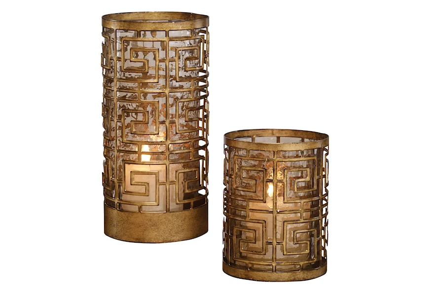 Accessories - Candle Holders Ruhi Hurricane Candleholders, S/2 by Uttermost at Michael Alan Furniture & Design