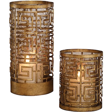 Ruhi Hurricane Candleholders, S/2