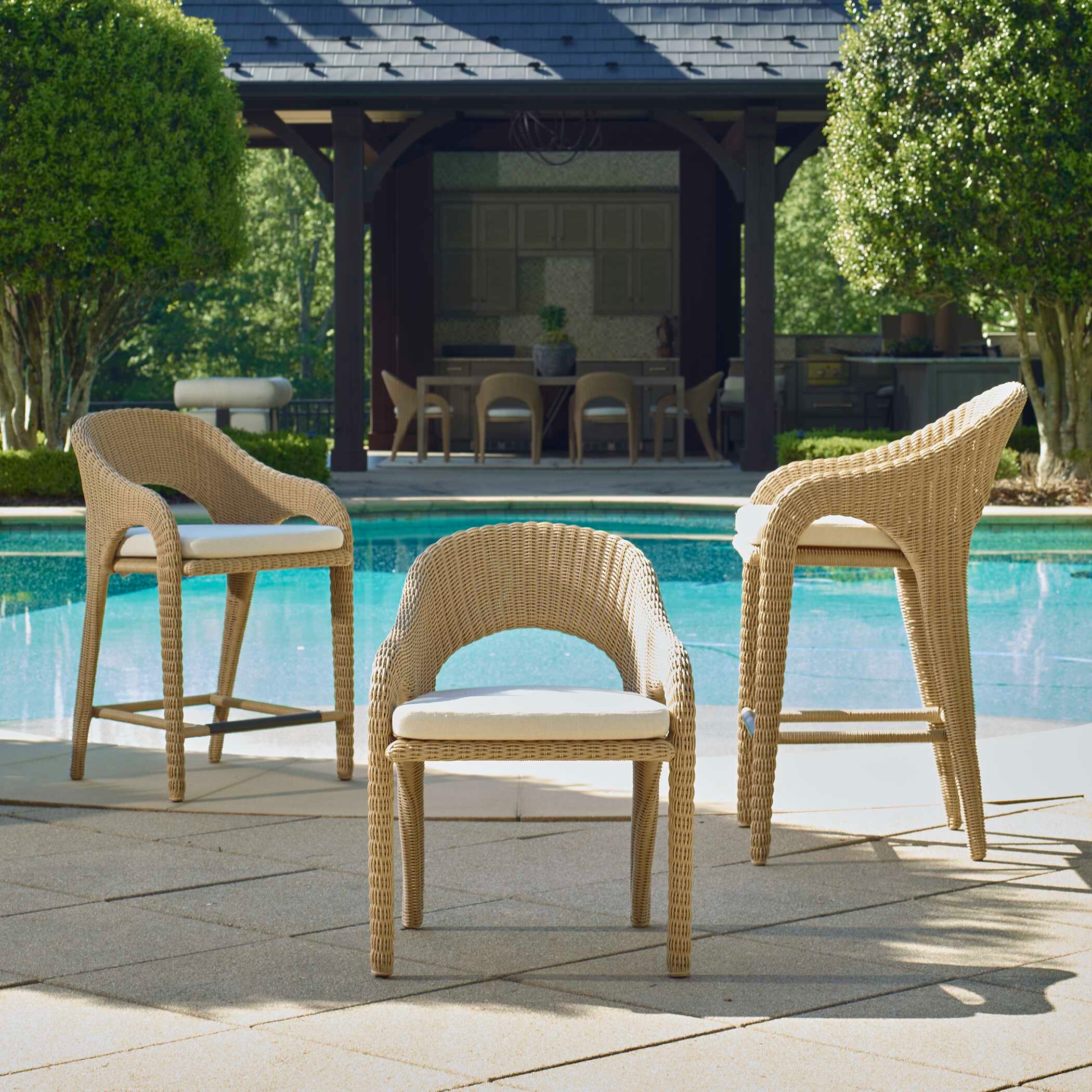 Kavali Outdoor Wicker Barstool