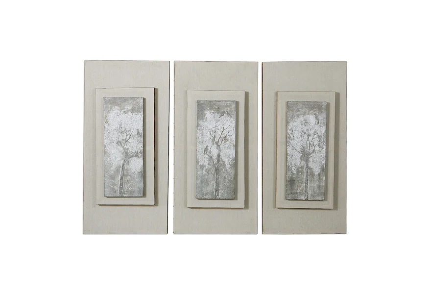Art Triptych Trees Hand Painted Art (Set of 3) by Uttermost at Jacksonville Furniture Mart