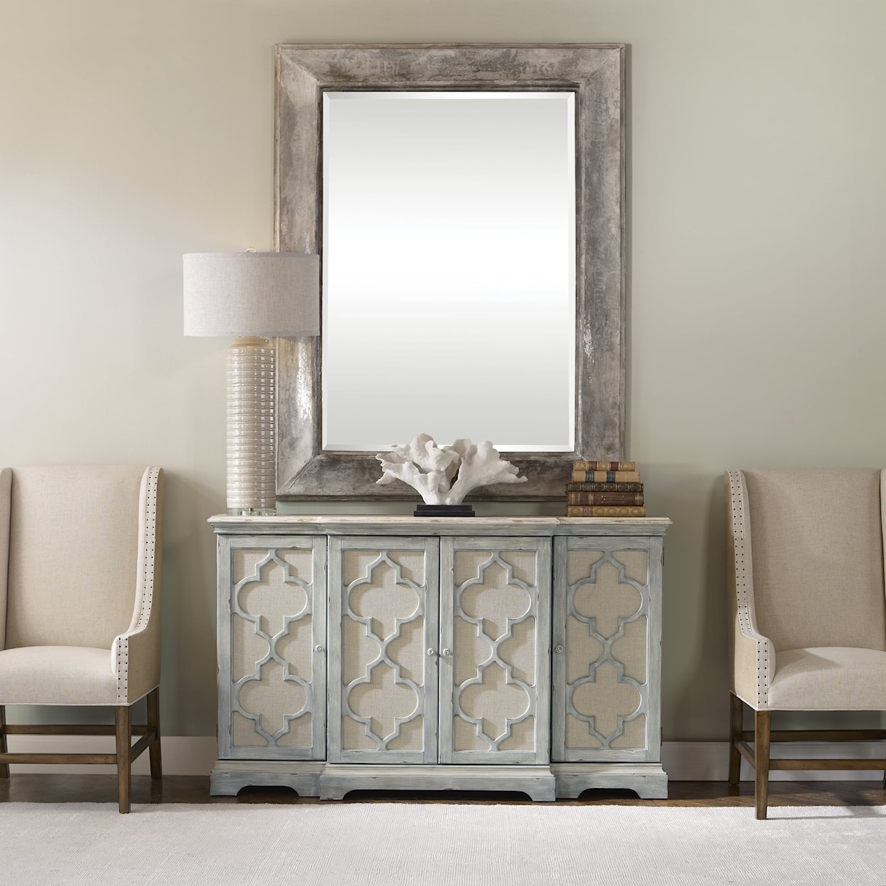 Uttermost Accent Furniture - Chests Sophie 4 Door Grey Cabinet