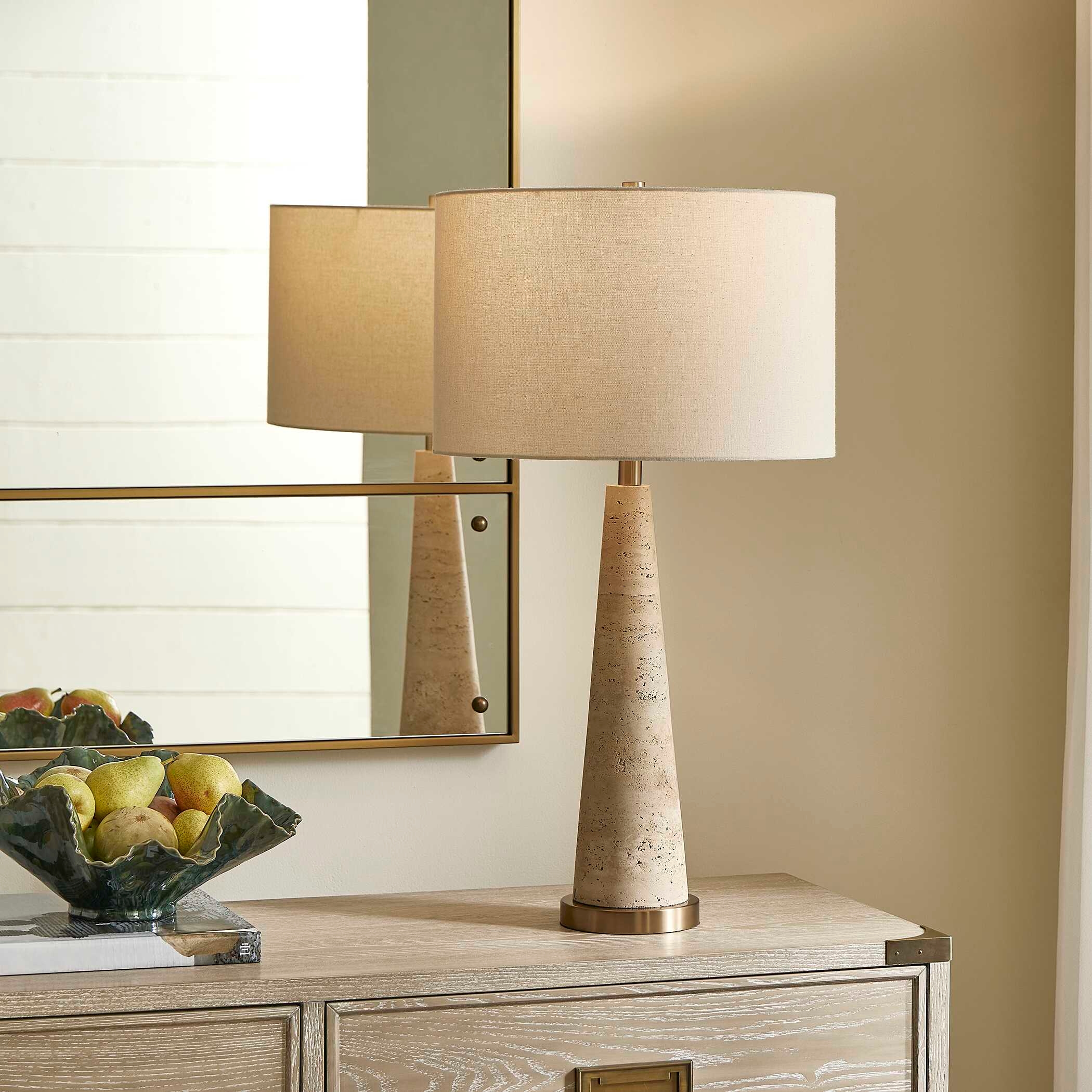 Perkins Travertine Table Lamp