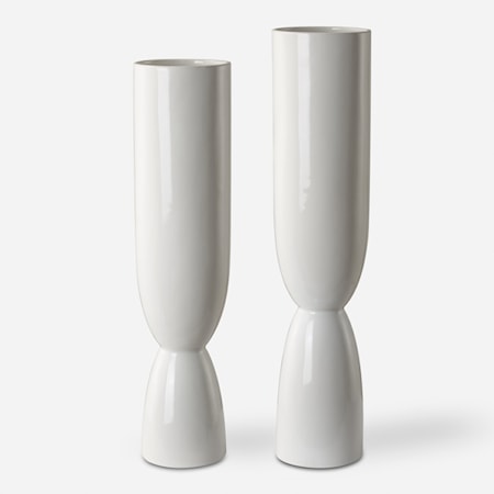 Kimist White Vases S/2