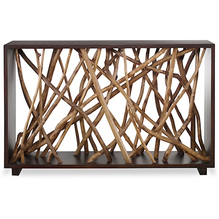 Teak Maze Console Table