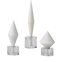 Alize White Stone Sculptures, Set of 3