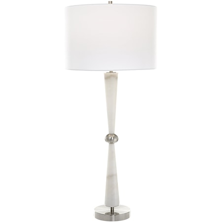 Hourglass White Table Lamp