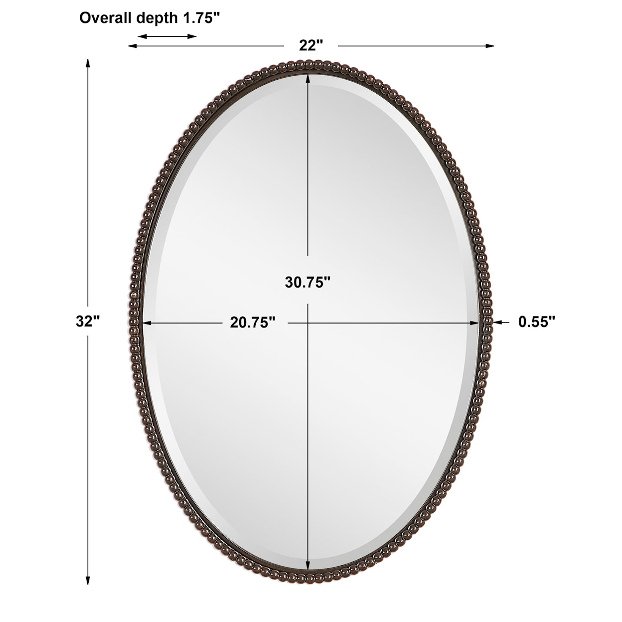 Uttermost Mirrors - Oval Sherise Bronze Oval Mirror