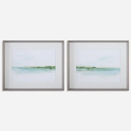 Green Ribbon Coast Framed Prints Set/2