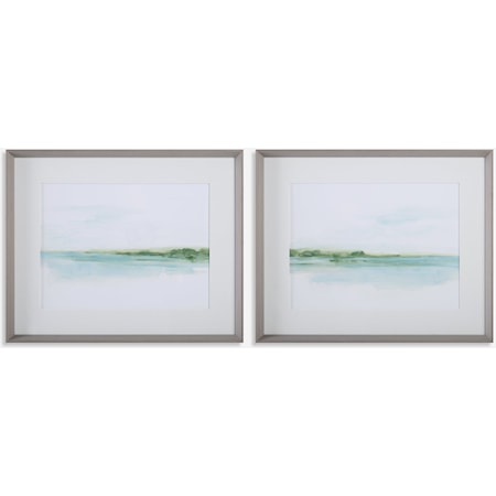 Green Ribbon Coast Framed Prints Set/2