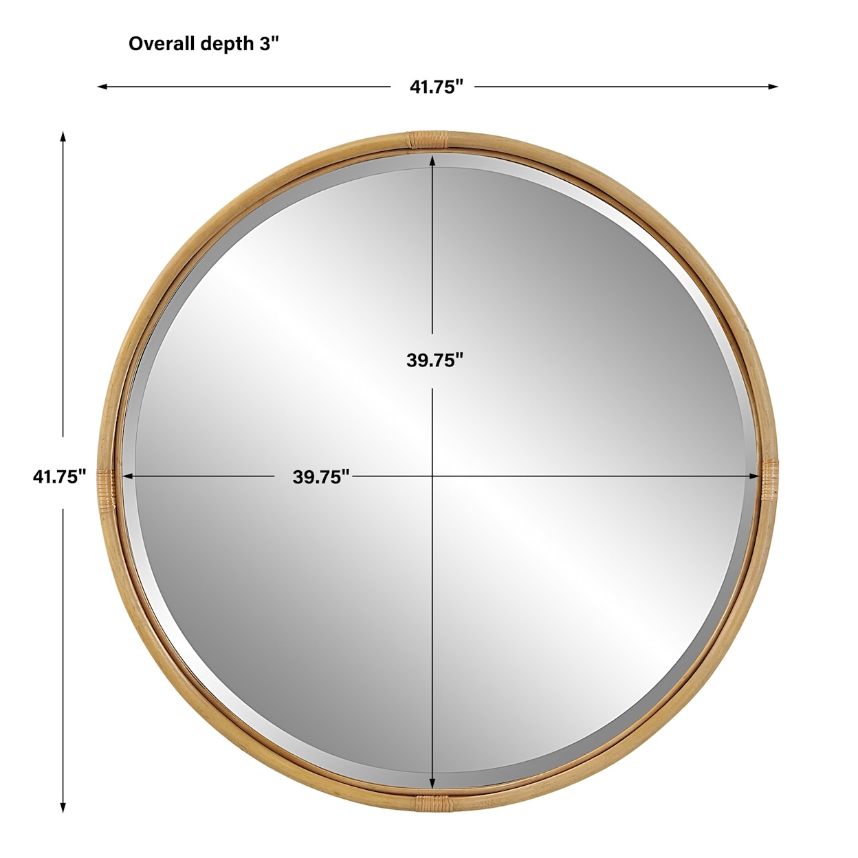 Uttermost Drift Away Drift Away Rattan Round Mirror