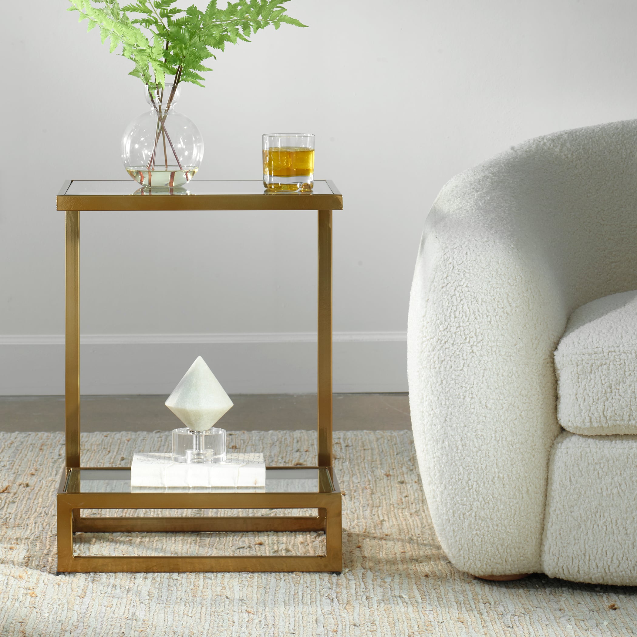 Uttermost Musing Musing Brushed Brass Accent Table