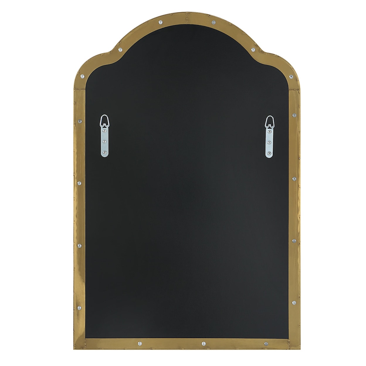 Uttermost Sidney Arched Wall Mirror with Brass Mirror Trim