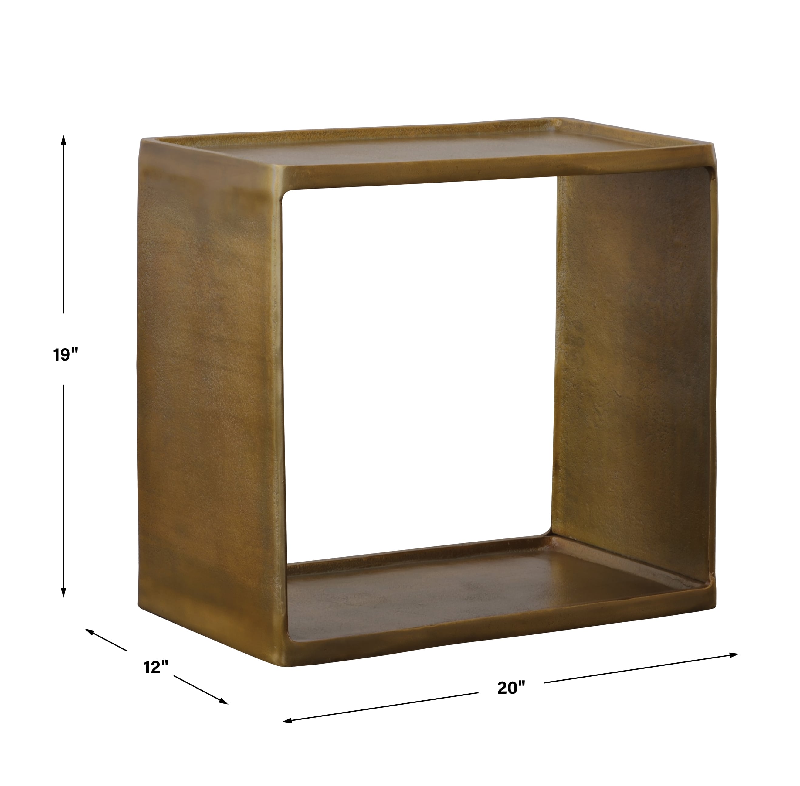 Uttermost Derwent Antique Brass Side Table with Open Center