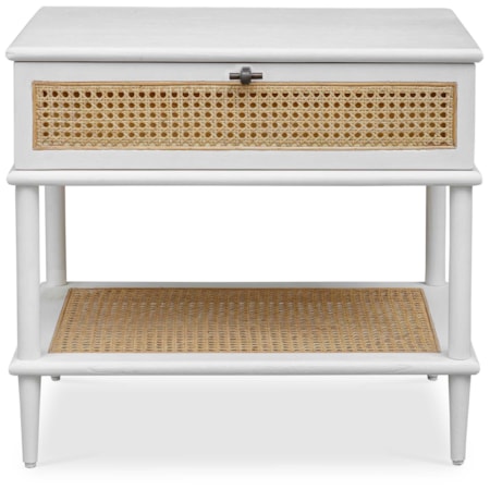 Coast White Rattan Side Table