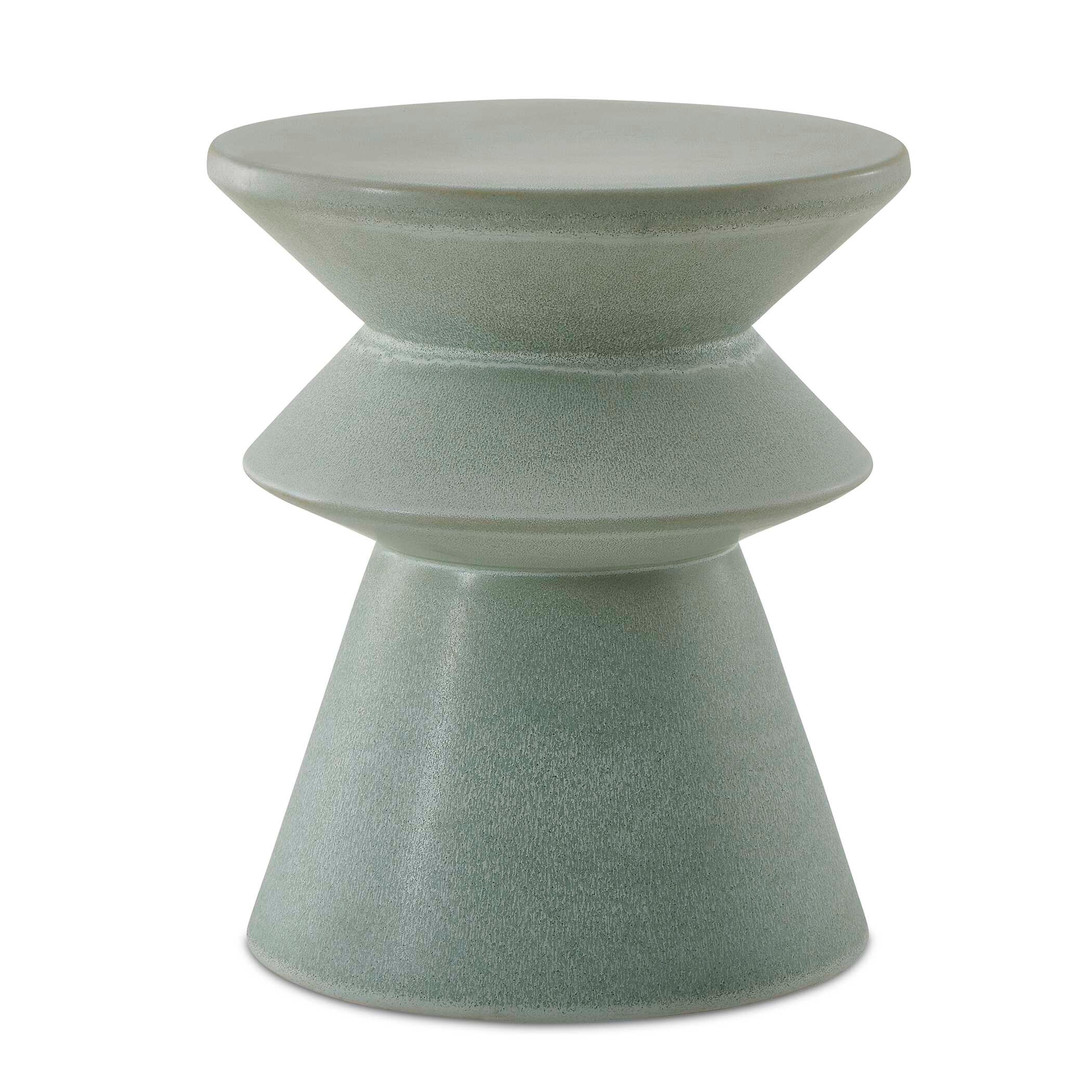 Imogene Seafoam Glaze Garden Stool