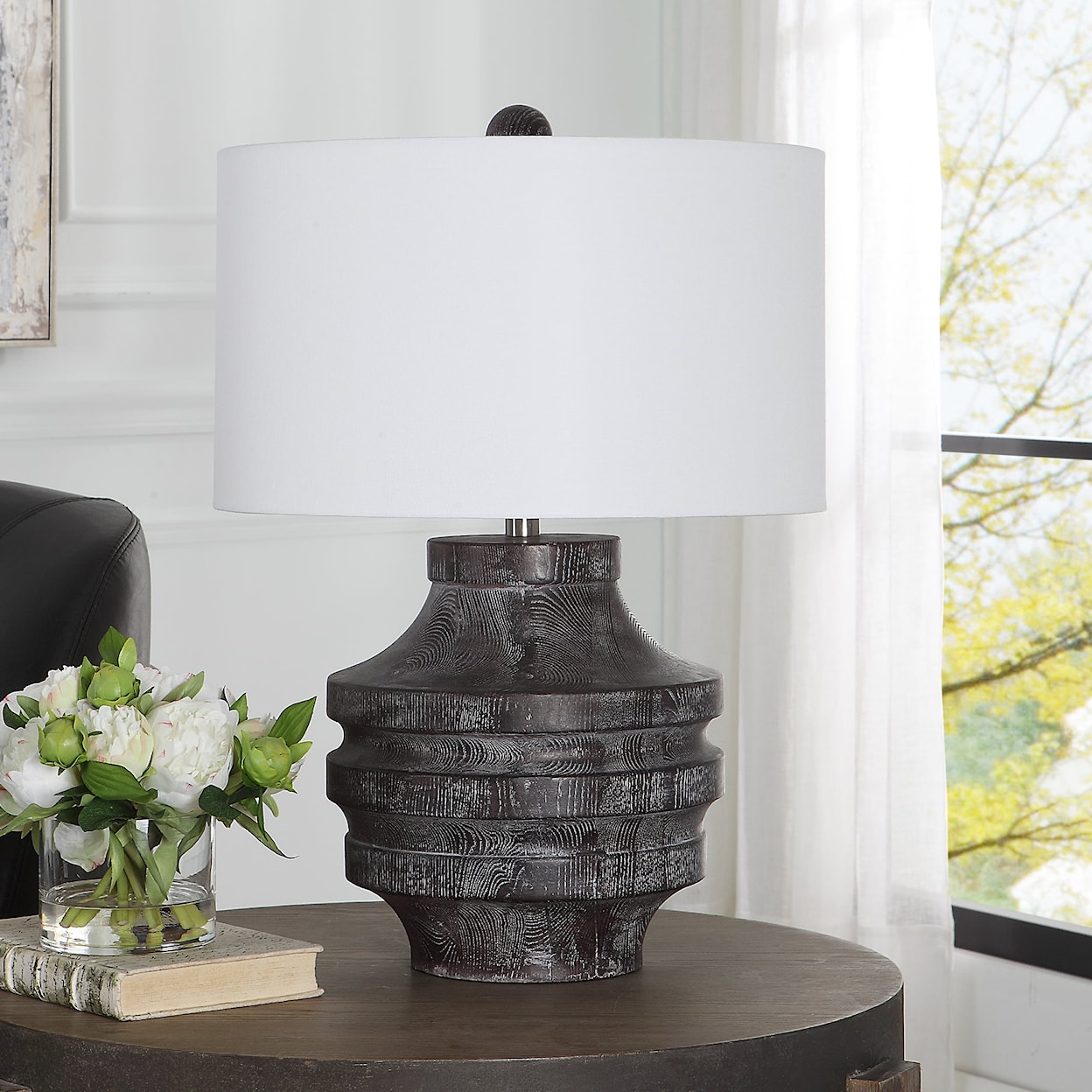 Uttermost Timber Timber Carved Wood Table Lamp