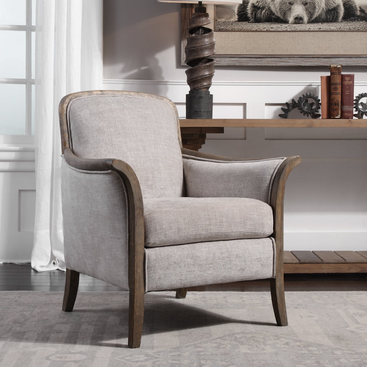 Uttermost Accent Furniture - Accent Chairs Brittoney Taupe Armchair