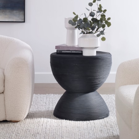 Bongo Black Rattan Side Table