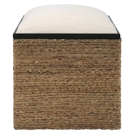 Island Square Straw Accent Stool