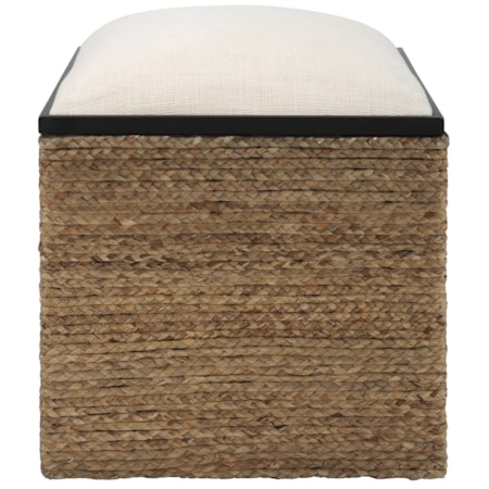 Island Square Straw Accent Stool