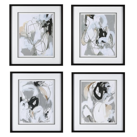 Tangled Threads Abstract Framed Prints S/4