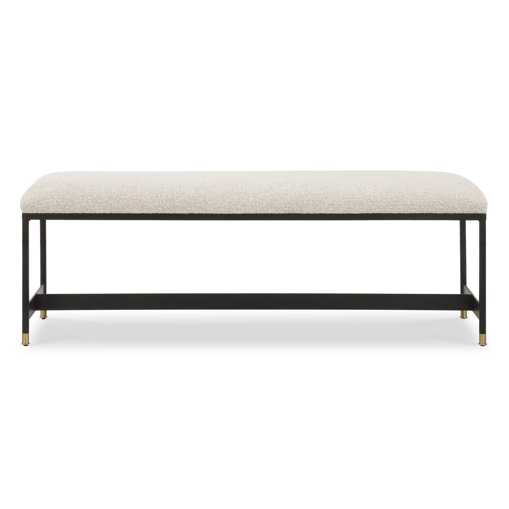 Halston Upholstered White Bench