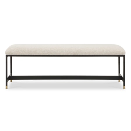 Halston Upholstered White Bench