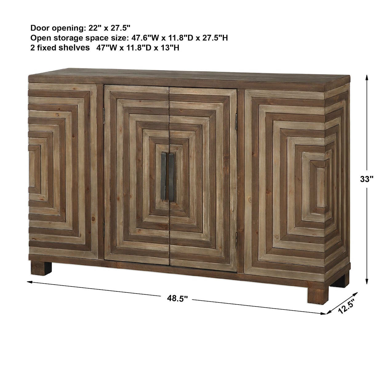 Uttermost Accent Furniture - Occasional Tables Layton Geometric Console Cabinet