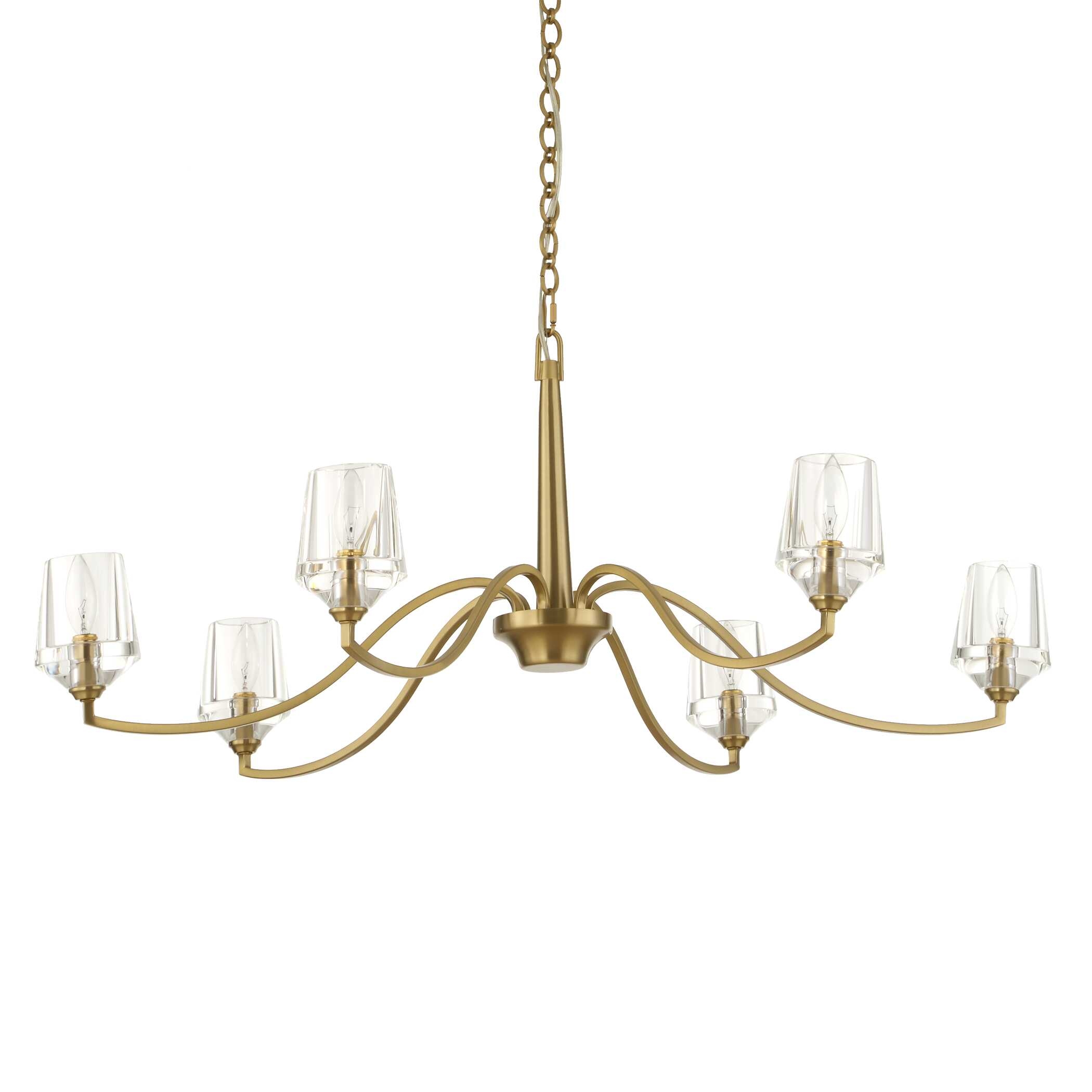 Barcelona 6 Light Brass Chandelier