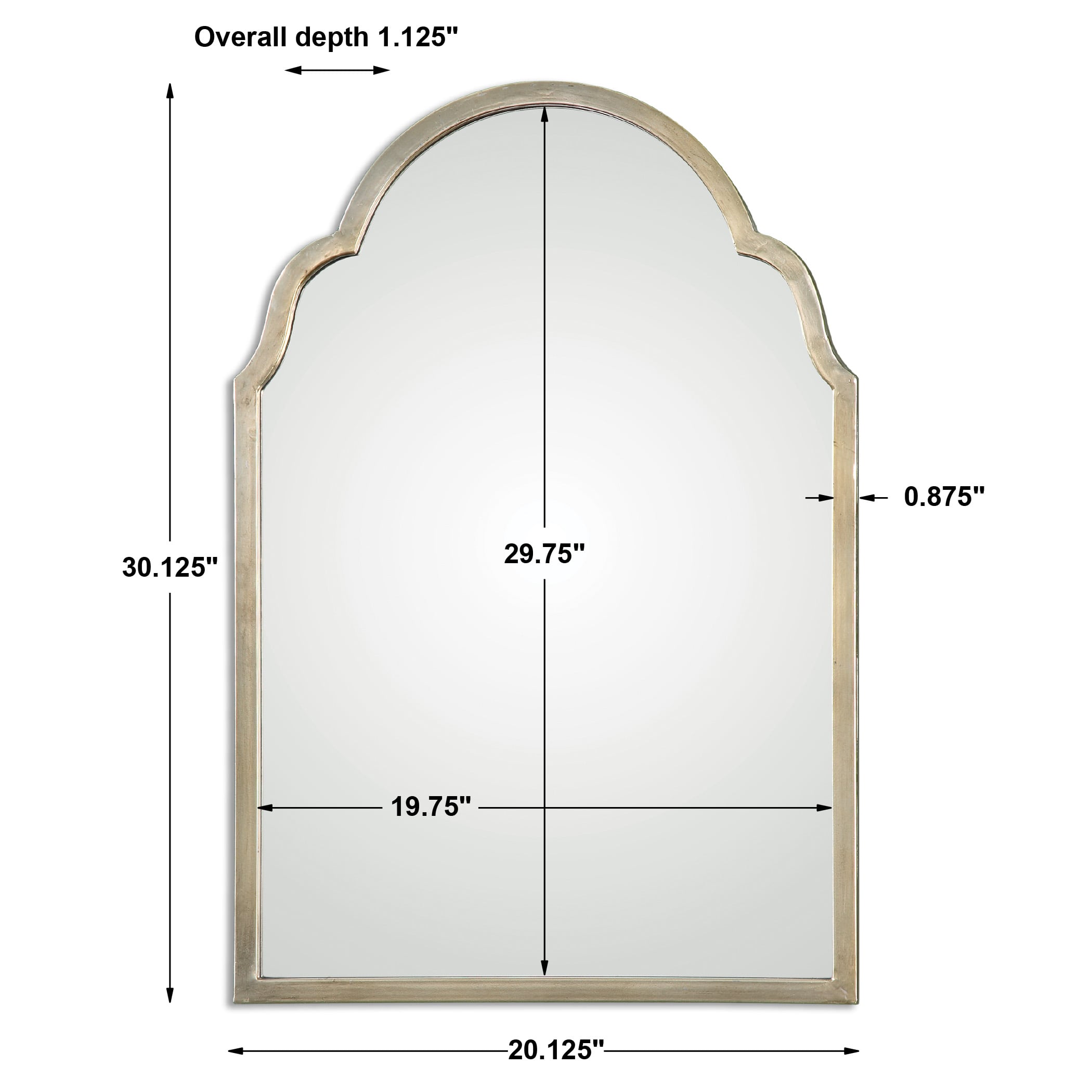 Uttermost Arched Mirrors Brayden Petite Silver Arch Mirror