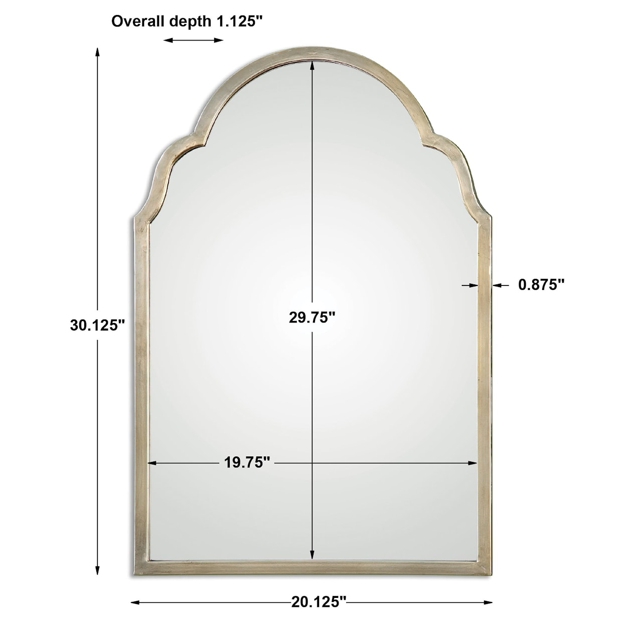 Uttermost Arched Mirrors Brayden Petite Silver Arch Mirror