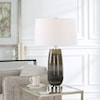 Uttermost Alamance Bronze Table Lamp with White Lamp Shade