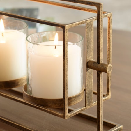 Wenman Gold Triple Candleholder