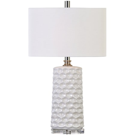 Sesia White Honeycomb Table Lamp