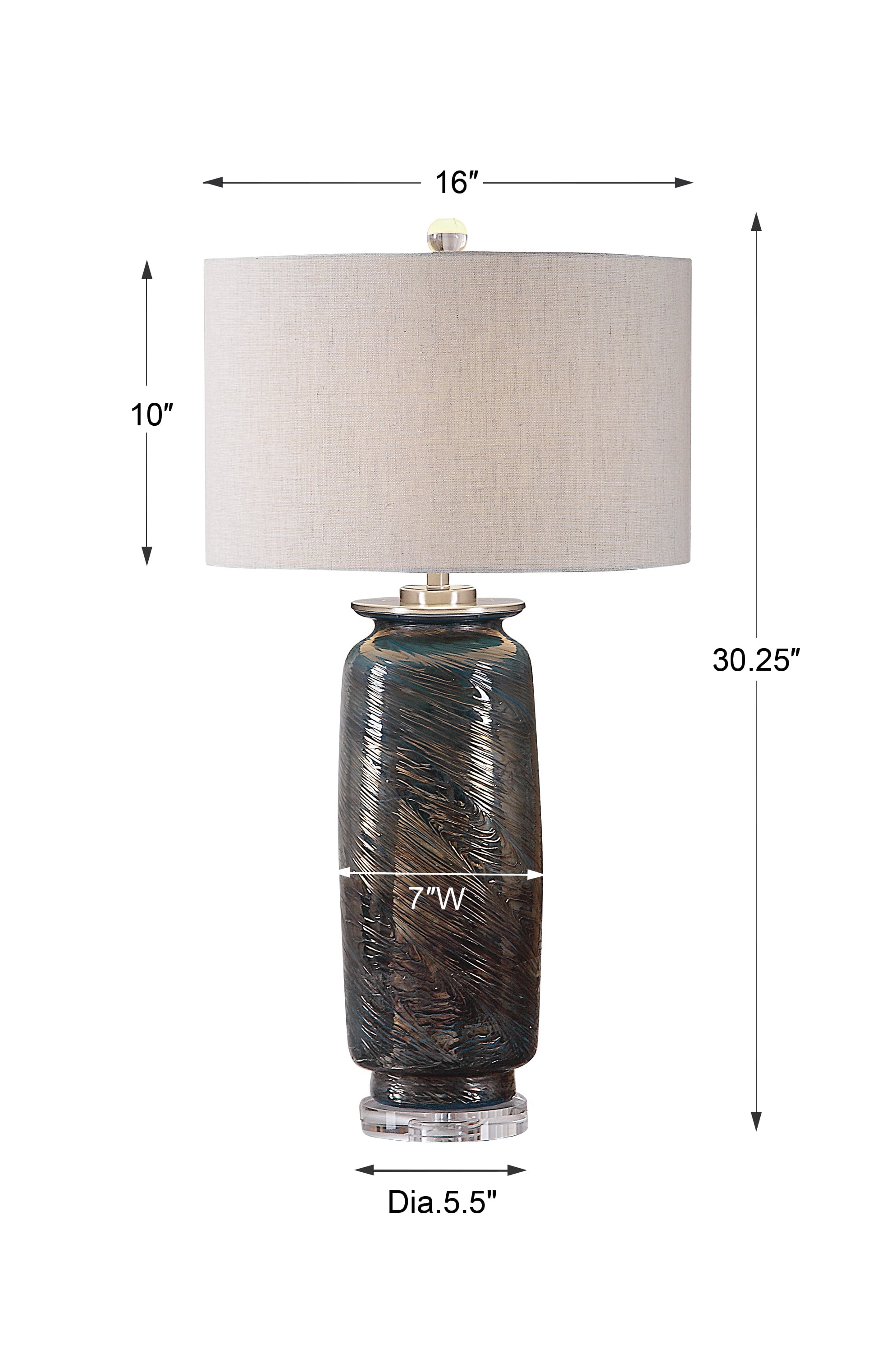 Uttermost Table Lamps Olesya Swirl Glass Table Lamp