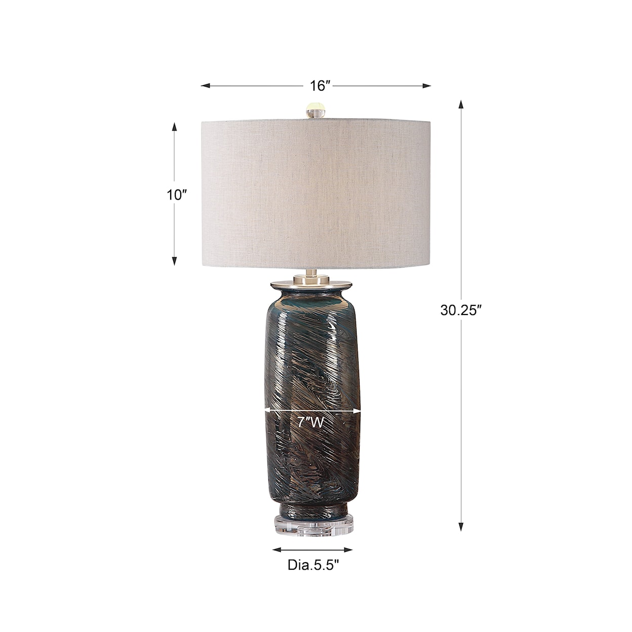 Uttermost Table Lamps Olesya Swirl Glass Table Lamp