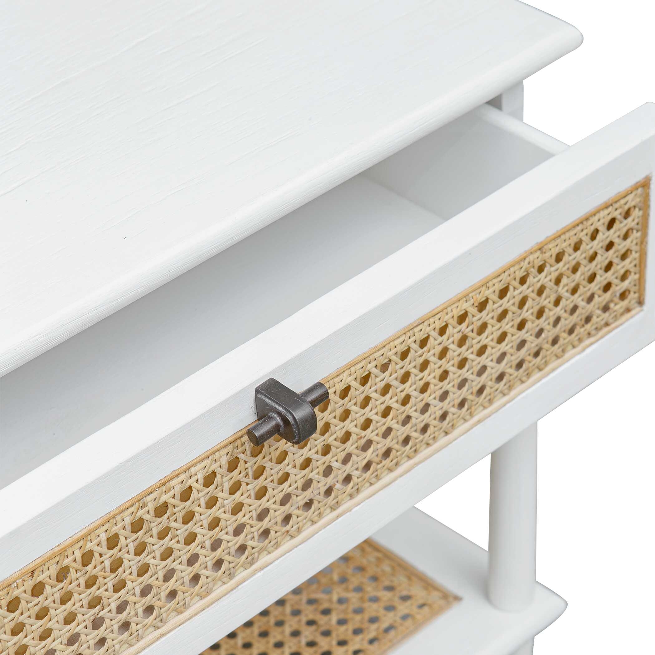 Uttermost Coast Coast White Rattan Side Table