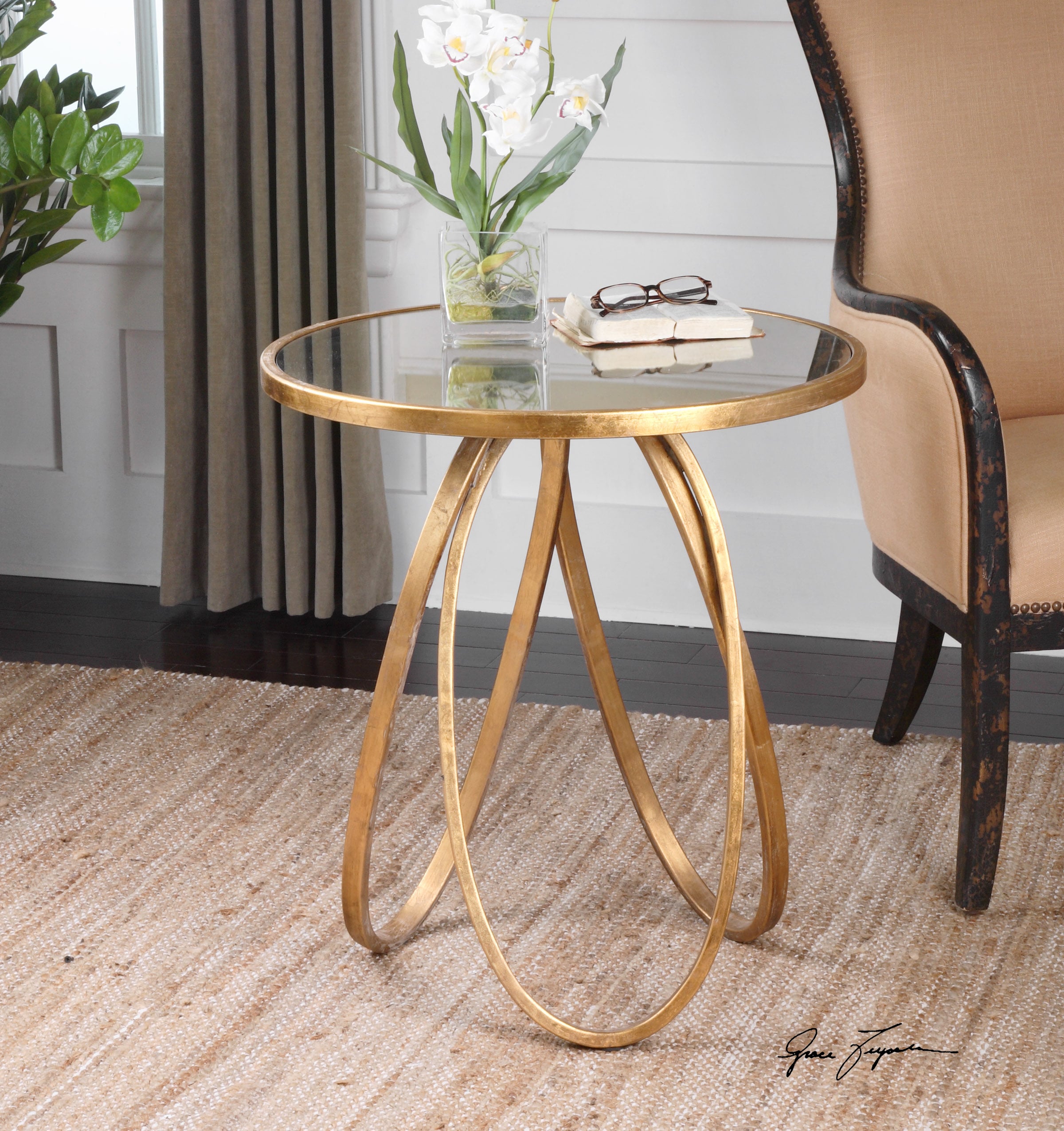 Montrez Gold Accent Table