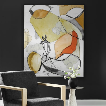 Charcoal Improvision Framed Abstract Art