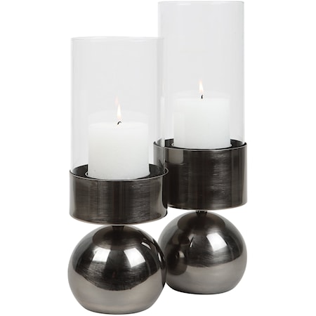 Tilston Gunmetal Candleholders, Set/2