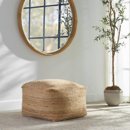 Camden Braided Hemp Pouf