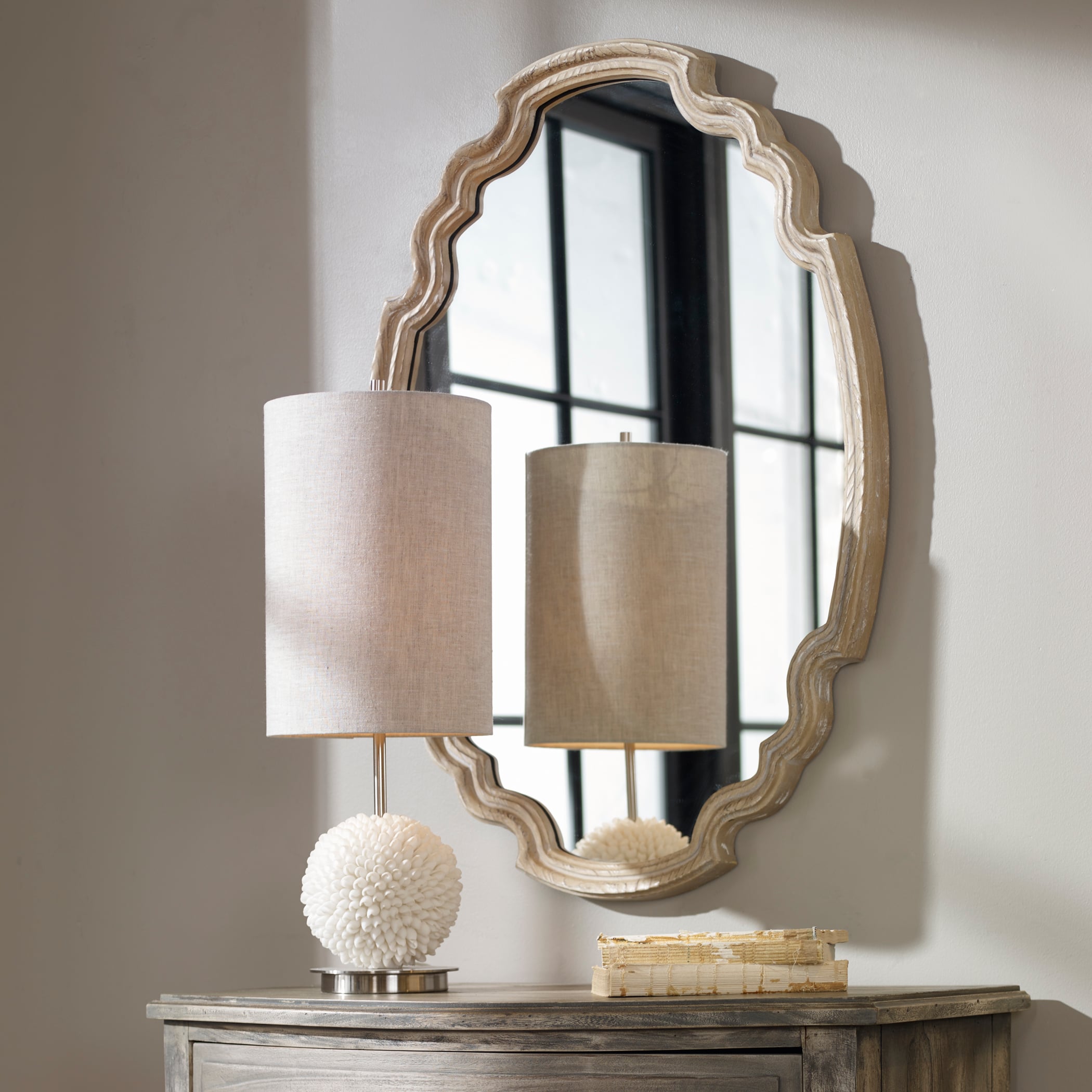 Uttermost Mirrors - Oval Ludovica Aged Wood Mirror