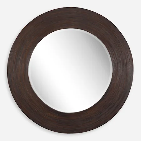 Dutton Dark Walnut Round Mirror