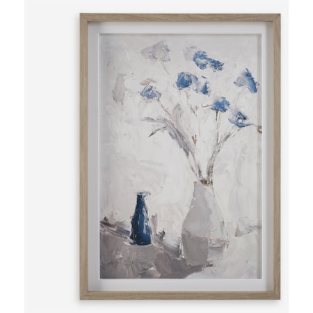 Blue Flowers In Vase Framed Print