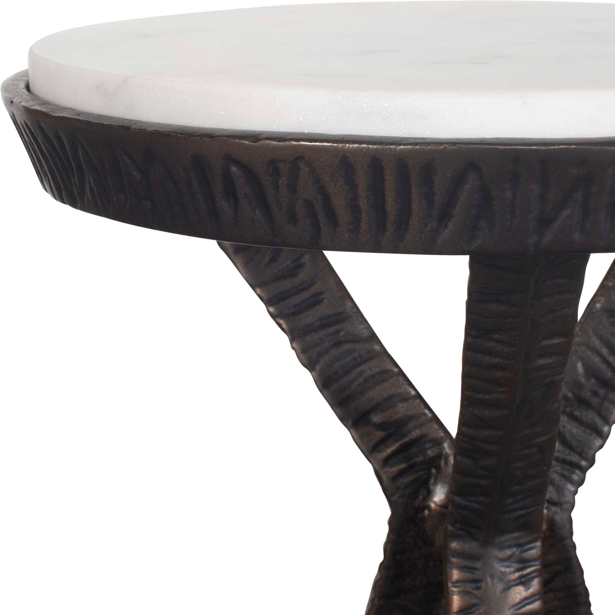 Tilton White Marble Accent Table