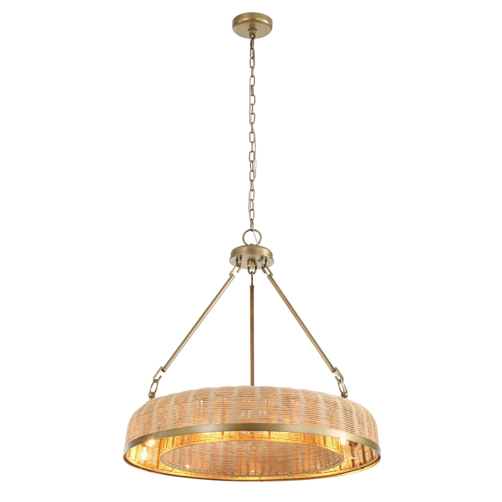 Uttermost Ladakh Ladakh 9 Light Round Wicker Pendant