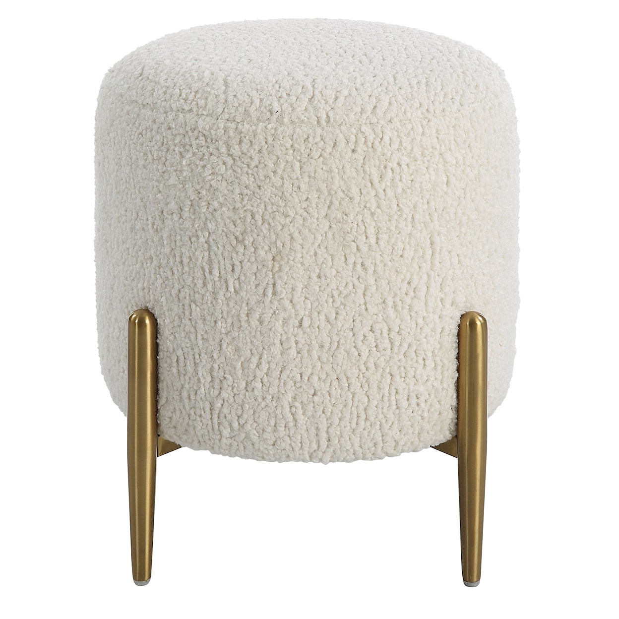 Uttermost Arles Arles White Shearling Brass Ottoman