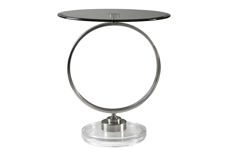 Accent Furniture - Occasional Tables Dixon Brushed Nickel Accent Table by Uttermost at Goffena Furniture & Mattress Center